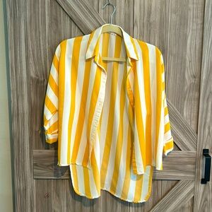 Arma Life 100% Bamboo/Viscose Blouse Striped Yellow